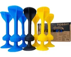 Gigamic 999 Games - Tossit - Starter Pack - Blauw-Geel - Darts - Petanque - Geavanceerde siliconen dart - HET LEVEN IS LEUK, JUST TOSS IT! - Voor binnen en buiten