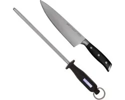 Diamant Sabatier Integra koksmes 20cm + aanzetstaal 23cm - RVS/POM