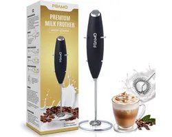 Foamo® Melkopschuimer Electrisch - Handmatige Melkschuimer - Elektrische Melkklopper voor Cappuccino en Matcha - Milk Frother op Batterijen - Zwart