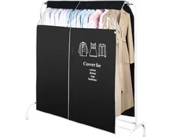 SnelShoppen - OTraki Kledinghoezen 120x150 cm - Dustproof, Ademend, Mildewbestendig - Transparant Venster - Perfect voor Jassen, Lange Jurken - Zwart
