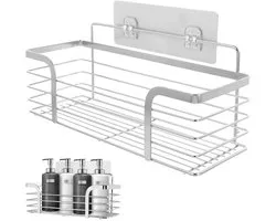 Badkamerrek - 1 roestvrijstalen rek - Doucherek - Doucherek Wand - Doucherek Zonder Boren - Douchemand - Keuken afdruiprek - Rekje Voor In De Douche- Badkamer Plank - Doucherek - Rvs - Zelfklevend - Voor Badkamer/Keuken/Toilet