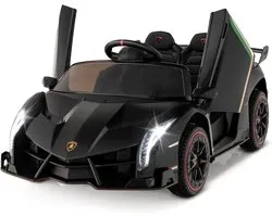 COSTWAY Lamborghini Elektrische auto voor kinderen, kindervoertuig met 2,4 G afstandsbediening, led-koplamp en claxon en muziek, elektrisch voertuig 3-6 km/, elektrische kinderauto voor kinderen vanaf