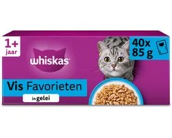 Whiskas Kattenvoer - Adult 1+ - Vis Selectie in gelei - 40x85g