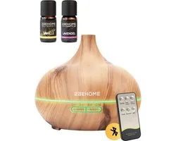 2BEHOME aromadiffuser met 2 etherische oliën, licht hout