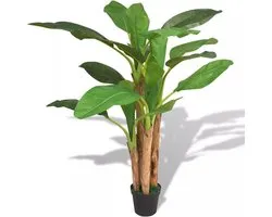 vidaXL Artificial Banana Tree Plant with Pot 68.9" Green