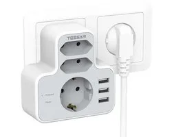 Tessan Stekerstofstuk Voor Computer/Tv 4 Poorten 2500W