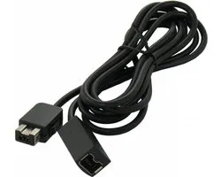 Controller verlengkabel geschikt voor Nintendo Wii Nunchuk en Nintendo NES / SNES Classic Mini / zwart - 1,8 meter