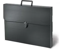 Mapac opbergmap Polylite A4 zwart - waterafstotende map met handvat.