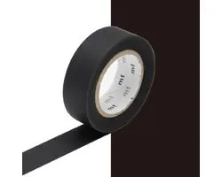 Washi Tape Zwart - 7 meter x 1,5 cm. - MT Masking Tape Matte Black
