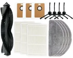 Vervangende Onderdelen - 15-Delige - Geschikt voor Tapo RV30 Max Plus/RV20 Max Plus Robotstofzuiger - 1 Rolborstel, 4 Zijborstels, 3 HEPA-Filters, 3 Stofzakken, 4 Dweilpads - Accessoireset
