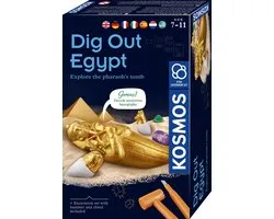 KOSMOS Dig Out Pharaoh's Treasure - Opgravingsset - Graaf de Schat van de Farao Op - Inclusief Sarcofaag, Canopen, Edelstenen en Hiërogliefenpuzzel - STEM Speelgoed - Vanaf 7 Jaar
