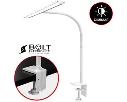 Bolt Electronics® BLIQ700B LED Bureaulamp met Klem – Monitor Lamp – Leeslamp met Dimfunctie – Draaibaar en Kantelbaar – 15 Watt – Zilver