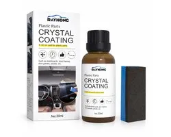 Rayhong Crystal Coating Kunststof Auto | Plastic Coating Auto | Kunststof Herstel Auto | Bumper Black Auto | Trim Restorer | Dashboard Cockpit Vernieuwen | Kunststof Verkleuring Herstellen | Auto Detailing | UV Bescherming |30ML Set Incl. Magic Spons