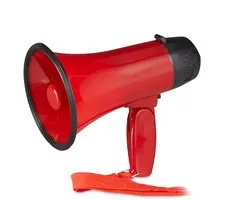 relaxdays 10 x megafoon grappig - megaphone kunststof - rood - stemversterker - 10 watt