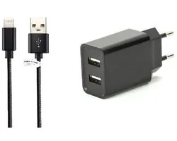 OneOne 2.1A lader met 2 poorten + 1,0m sterke USB C kabel. Standaard oplader adapter past op Samsung Galaxy S8, S9, A07, A17, F36, M36, F56, Tab Active 5 Pro, Tab S9, S9 FE, Tab S10 Lite, S10+, S10 FE+, S10 Ultra