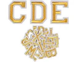 Set de 52 patchs thermocollants Somstyle - Lettres - Patchs pour Vêtements - Tissu alphabet et application thermocollante - Couleur or