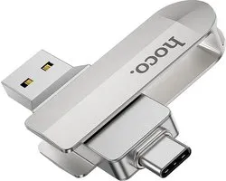 Hoco USB-C & USB 3.0 Stick - 2 in 1 - Geheugen Stick - Flash Drive - 128GB - Geschikt voor iPhone 15 en 16 - Samsung - Oppo - Tablet - iPad - PC - Laptop - Memory Stick Opslag