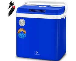 KESSER® 32L Thermo Elektrische Koelbox voor warm houden en koelen | Coolbox / 12V, 230V Stekker, Minikoelkast, Thermo-elektrische Warmhoudbox / met ECO-modus - 32 Liter, Blauw