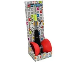 Diabolo rood met aluminium stokken - 105 mm doorsnede