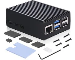 Allecto - Raspberry Pi 5 Behuizing - Passieve Koeling - Aluminium Metalen Behuizing - Geschikt Voor 4GB/8GB Modellen - Geavanceerde Koeling - Ideaa...