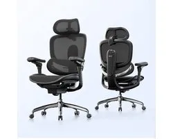 Chaise de bureau ergonomique SIHOO Doro C300 V2 - Double soutien lombaire dynamique - Accoudoirs coordonnés 6D - Réglable pour le travail et le jeu - Noir