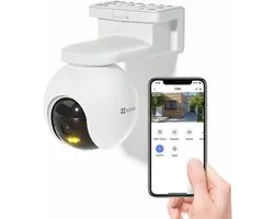 EZVIZ CB8 2K Security Camera Outdoor Wifi Wireless on Batteries, Battery 10400mAh, Intelligent Tracking, Personal Detection, Color Night Vision, Two-Way Audio, Siren, Type C