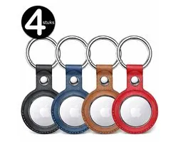 Ensemble de porte-clés Airtag IMENGINE - 4 pièces - Porte-clés Airtag - Pendentif Airtag - Haute qualité - Porte-clés Airtag en cuir - Pendentif de protection pour Apple AirTag - Étui Airtag - Support en cuir - Anti-rayures et anti-poussière