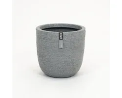 Planter ball rib Nl 932 grey speckled 35x34cm