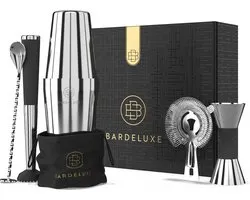 BarDeluxe cocktailshakerset, 5-delig, zilver