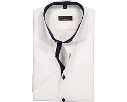 ETERNA modern fit overhemd - korte mouw - heren overhemd fijn Oxford - wit (blauw gestipt contrast) - Strijkvrij - Boordmaat: 39 (EU maat: M)