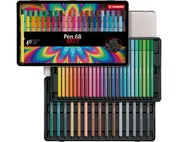 STABILO Pen 68 - Premium Viltstift - Metalen Etui - 40 Verschillende Kleuren