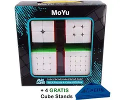 Speed Cube - Set 4 in 1 - Cube - Puzzel Kubus - MoYu - Cadeauset - Speed Cube set - Magic Cube - Kubus - Breinbrekers - 2x2, 3x3, 4x4, 5x5