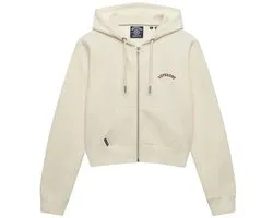 Superdry - Essential Logo Cropped Zip Hoodie - Dames - Hoodies
