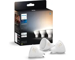Philips Hue LED lamp - GU10 fitting - bevat 3 lampen - aanpasbaar wit licht - slimme verlichting