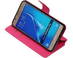 Roze Samsung Galaxy J7 2016 TPU wallet case - telefoonhoesje - smartphone hoesje - beschermhoes - book case - booktype hoesje HM Book