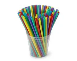 KURTT - 500 stuks Plastic rietjes - herbruikbaar rietje - 8x240mm - reusable - multicolor ( europese norm EN12875-1 gecertificeerd)