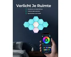 Hozard® Hexagon LED Lights App - Applique murale d'intérieur - Siècle des Lumières LED RVB - Accessoires de Gaming - Panneaux LED hexagonaux - 6 pièces