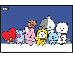 GBeye BT21 Group Poster Bleu 91,5x61cm