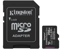 Kingston microSDXC Canvas Select Plus Gen3 256 Go 150 Mo/s A1 + adaptateur