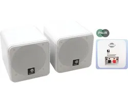 E-Audio 4 inch full-range boekenplankluidsprekers wit 80W set
