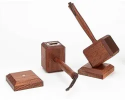 Handcrafted Wooden Judge's Gavel Shaped Multi-Tool | Beer Bottle Opener with Magnetic Base and Detachable Keychain - A cool, vintage-style bottle opener, perfect for men, home bar decor, and an ideal gift for fathers.