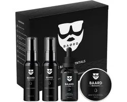 BAØRD Baard Essentials Met Baardolie - Baardshampoo - Baardbalsem – Baard Conditioner – Beard Oil – Baardset – Baardgroei – Cadeau Voor Man – Barber Kit – Baardverzorging Set Cadeautje Hem - Cadeau Heren Olie - Giftset Mannen - Cadeaupakket Vader