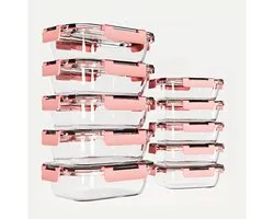10pcs Glass Food Storage Container with Lid, Meal Preparation Container with Snap Lid, Sealed Lunch Box, High Borosilicate, Suitable for Home And Restaurant Use