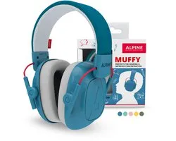 Alpine Muffy Kids Gehoorbescherming Kinderen 25 dB (5–16 Jaar) - Verstelbare Oorkappen voor Focus, School & Evenementen - Comfortabele & Opvouwbare Oorbeschermers - Blauw
