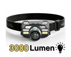 Lampe frontale Warsun - Lampe frontale LED rechargeable - 3000 lumens - Camping - Course à pied - 5 modes d' Siècle des Lumières - Étanche