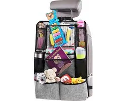 Vannons - Autostoel Organizer - Auto Organizer voor Kinderen - Met iPadhouder - Grijs