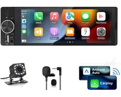 Hexinex - Autoradio Carplay 1DIN - Écran 6,36 pouces - avec Carplay Android Auto sans fil - USB/USB-C - Caméra de recul