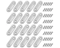 Dailygoods - Dailygoody - Corner Connector - Flat Corner Clamps - Ideaal voor meubelverbindingen - 46 x 16 mm - Hoekbeugels - Versterk jouw meubels - Geschikt ...