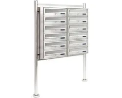 Stalen mailboxsysteem - 12 brievenbussen - Staand model