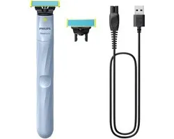 Philips OneBlade First Shave - Scheerapparaat - Voor de eerste scheerbeurt - Met extra Anti-Frictie mesje - QP1324/30